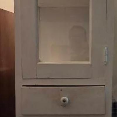 Vintage Display Cabinet With Glass Doors