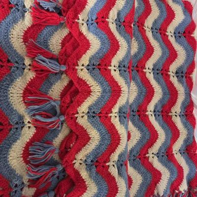 Red, White, & Blue Crocheted Blanket