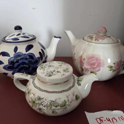 3 Porcelain Tea Pots
