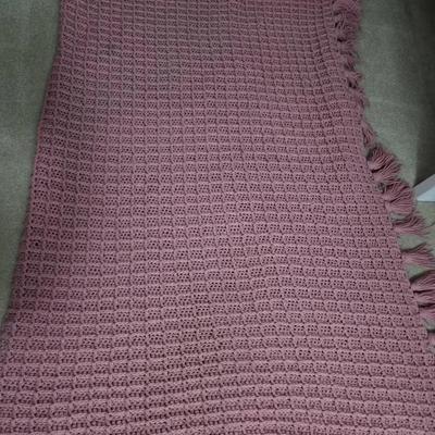Pink Crocheted Blanket