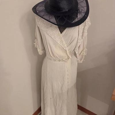 White Dress And Hat With Mannequin