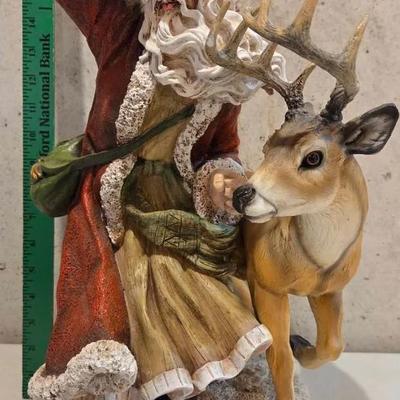 BIG Home Interiors Santa with Reindeer figurine