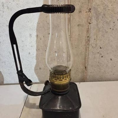 Antique Railroad Caboose Oil Kerosene Lamp Wall Mounted Lantern Light Tin