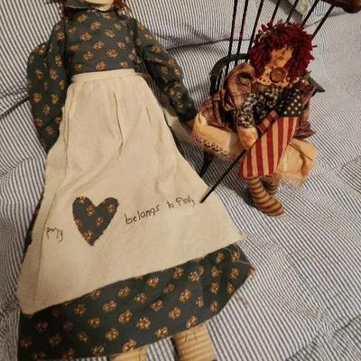 Raggedy Ann Dolls & Small Doll Rocking Chair