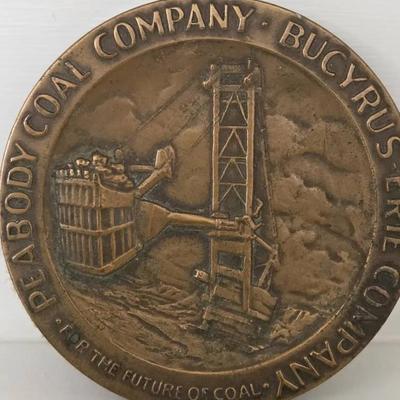 Vintage Peabody Coal Company Bucyrus-Erie 3850B Commemorative Medallion. 