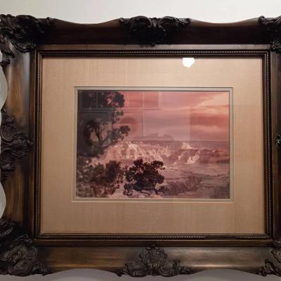 Art Print With Decorative Wood Frame 25x21