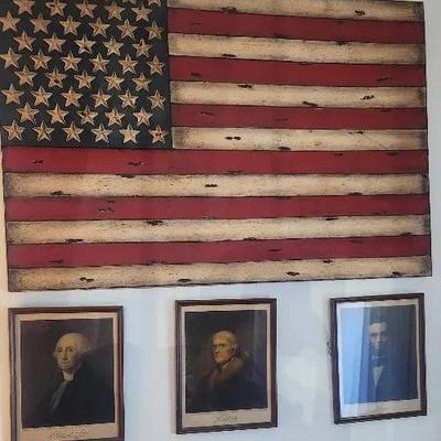 American Flag & Presidential Portraits