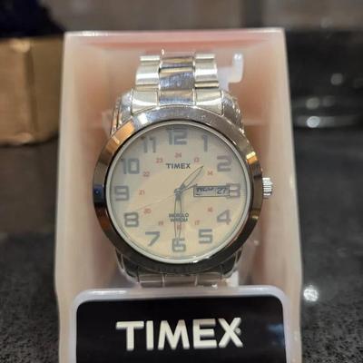 Times Day/Date Indiglo Stainless Steel Watch