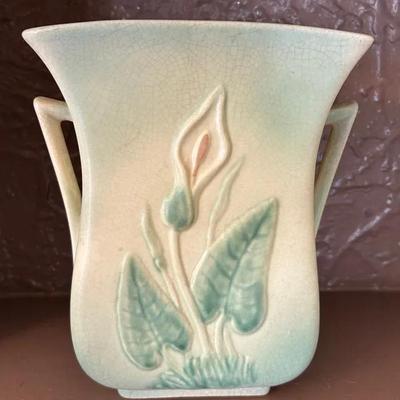 Vintage Peace Lily Decorative Planter