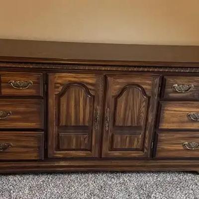 American Division Dresser And Nightstand Dresser solid oak, high end construction 72”x 33”x 18” 