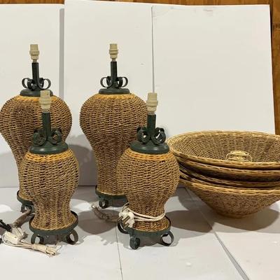 Woven Lamps And One Metal 