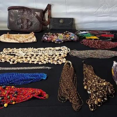 Casual Corner Handbags/wallet, Beaded And Shelled Necklaces