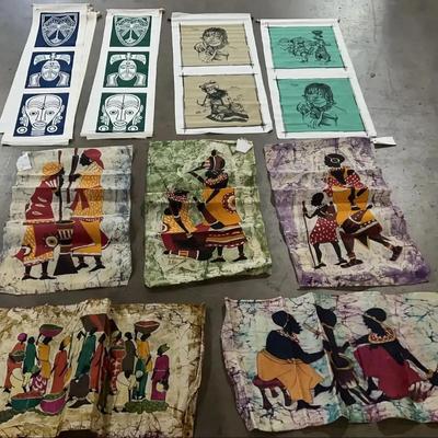 Hand Made South African Batik Clothes, 31"x16" and 31"x11"