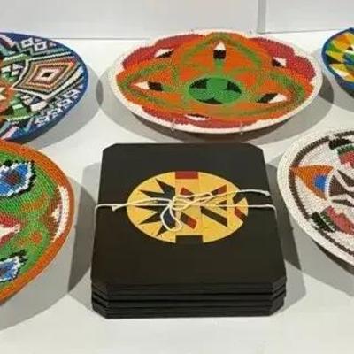 South African Handmade Plate Holders/basket. 6 Potholders. 