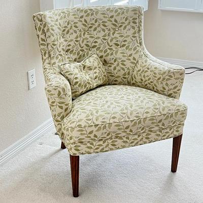 Vintage Mid-Century Modern Upholstered Armchair with Leaf Pattern