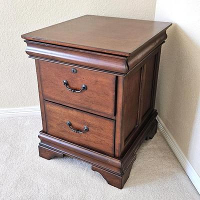 Golden Oak Brand Large Wood File Cabinet with 2 Storage Drawers