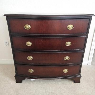  Dark Wood Tone Dresser with 4 Drawers and Brass Pulls - Bombay Co.