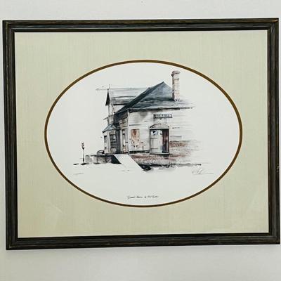  Large Framed Lithograph "Girard Station" Limited Edition by Red Guthrie