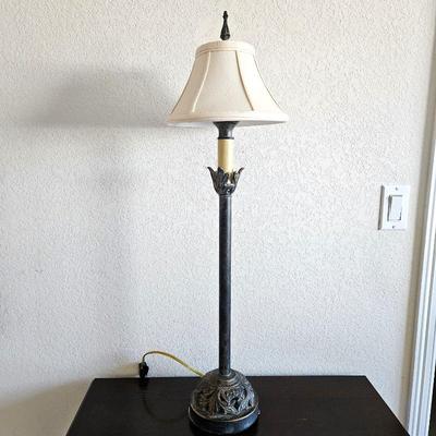  Vintage Decorative Metal Table Lamp with Fabric Shade
