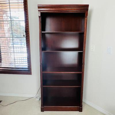  Elegant Dark Wood Bookcase - Classic Design, 30 Inches Wide