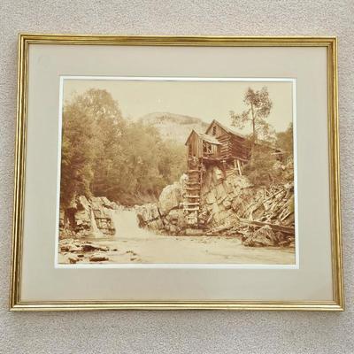  Framed Sepia-Toned Photographic Print, Crystal River Mill, Marble, Colorado