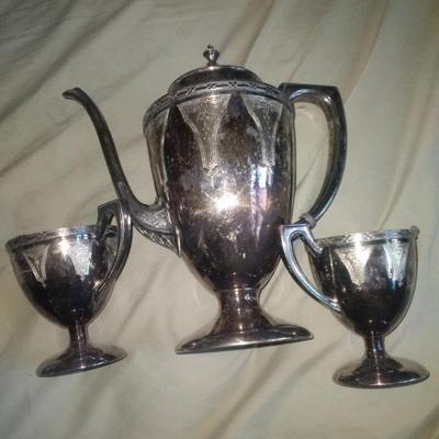 Sale Photo Thumbnail #73: Silverplate tea set