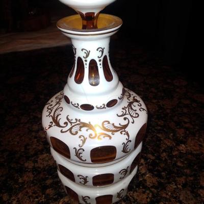 Sale Photo Thumbnail #29: Cased glass decantera