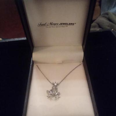 Sterling silver frog necklace