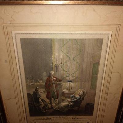 Great vintage hand colored litho