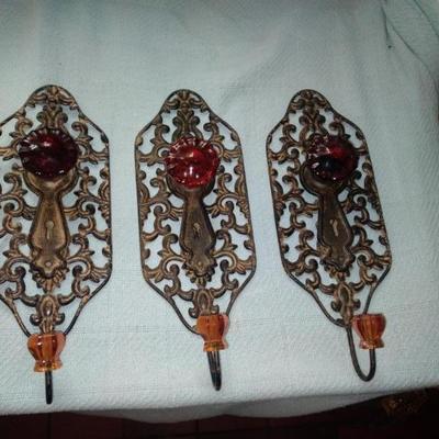 Glass knobs coat hangers