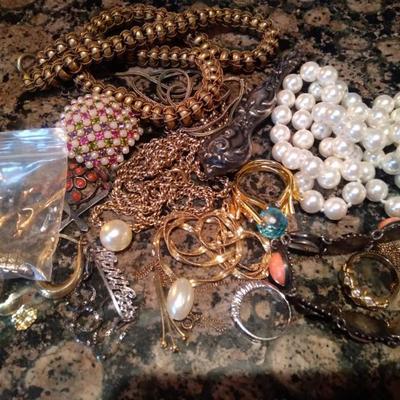 Sale Photo Thumbnail #25: Gold sterling and signed costume