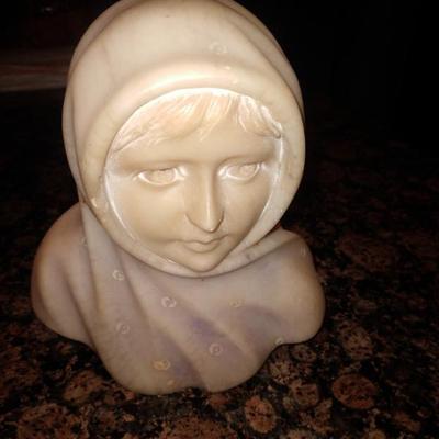 Sale Photo Thumbnail #31: Carved alabaster bust