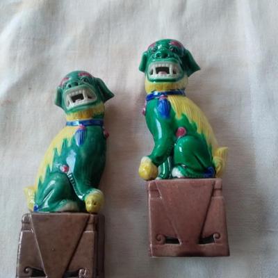 Antique Chinese export foo dogs