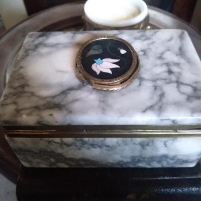 Antique pietra dura grand tour jewelry casket