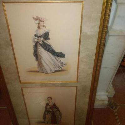 Vintage gody prints framed
