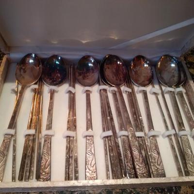 Sale Photo Thumbnail #44: Chinese export silver flatware set