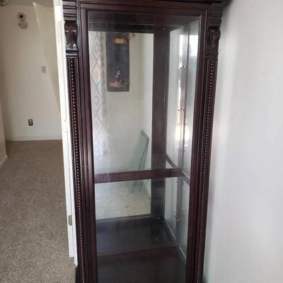 Coaster Dark Wood Glass Curio Cabinet Display Case