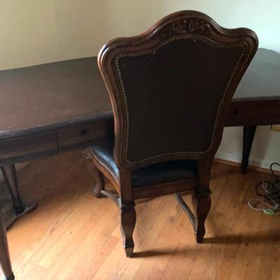 Wooden Desk with Upholstered Chair