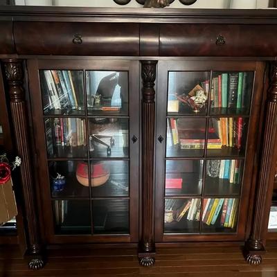 Wood Cabinet with Glass Doors