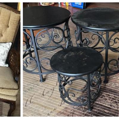 Chair with Plastic Accent Tables