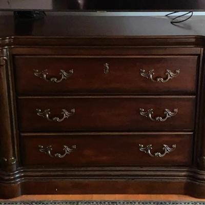 Wooden Dresser with Brass-Tone Pulls