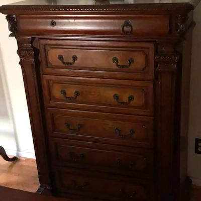 Wooden Dresser with Metal Drawer Pulls