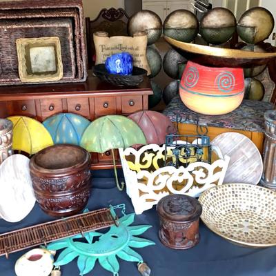 Wooden Storage Box with Mixed Decorative Accents