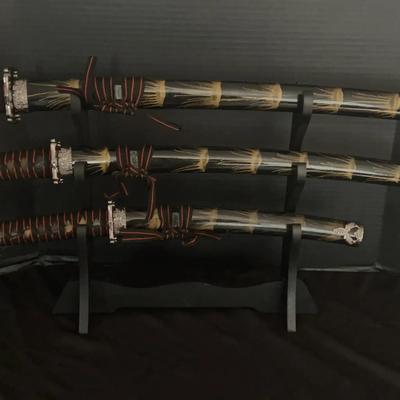 Samurai Sword Set with Display Stand