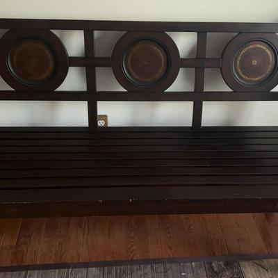 Dark-Finish Wooden Bench