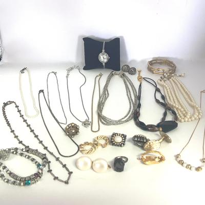 Costume Jewelry Necklaces, Clip On Earrings, Bracelets, Ring