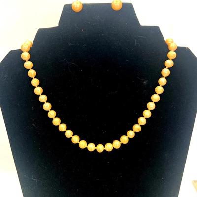 Costume Pearl Necklace And Earrings, Extra Pearls