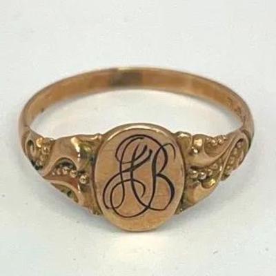 Vintage 10k Gold Ring With Engraving 1.6g Total