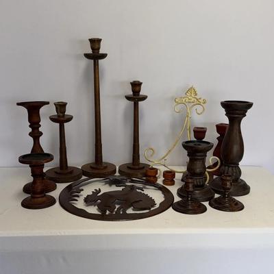 Candle Holders (Tapers, Pillars), Metal Cowboy Rustic