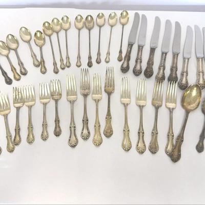 Eight place settings of International Sterling Silver Joan Of Arc flatware